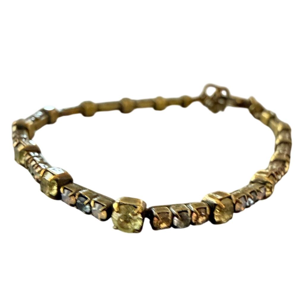 Sorrelli Crystal Brass Tone Tennis Style Bracelet